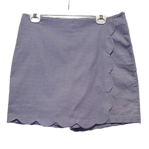 Talbots Dresses & Skirts - Talbots Womens Scalloped Wrap Skort Skirt Blue & White Stripe July 4th Size 12
